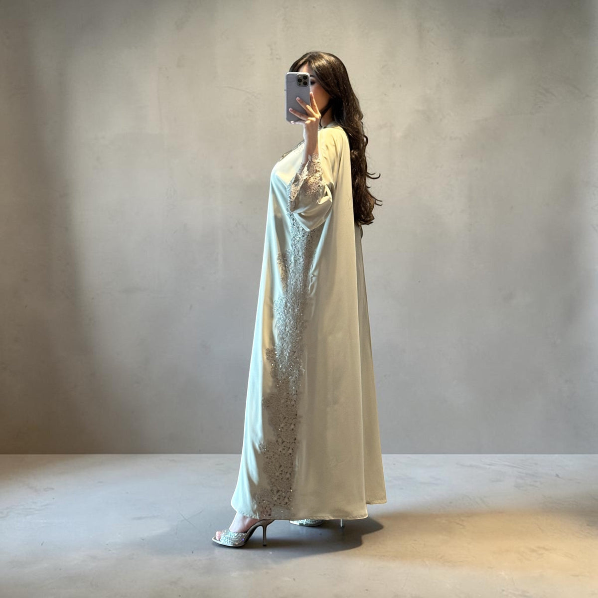 Sage Green Lace Abaya