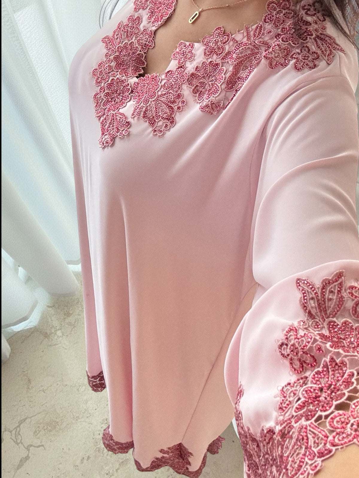 Dusty Rose Lace Dress