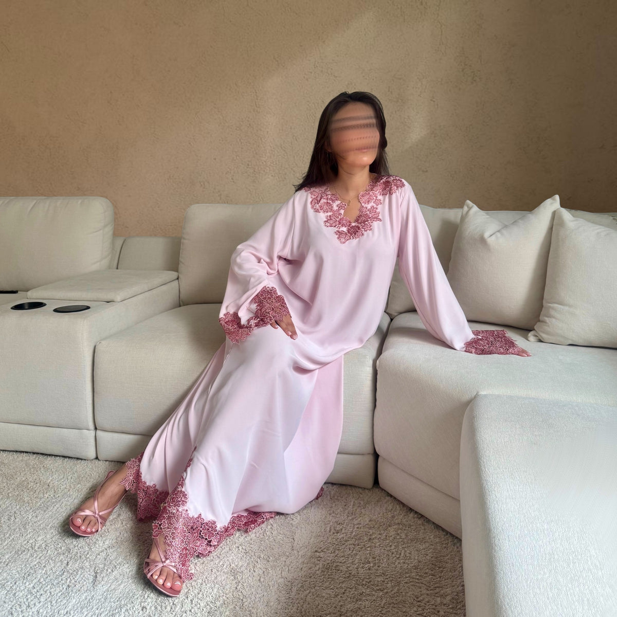 Dusty Rose Lace Dress