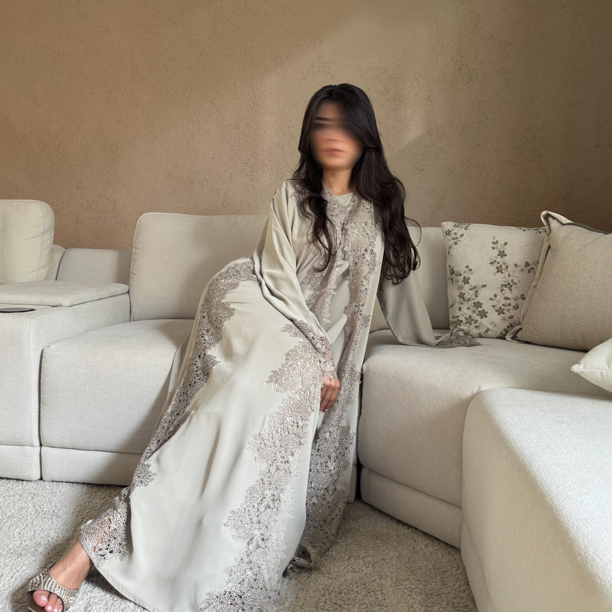 Sage Green Lace Abaya