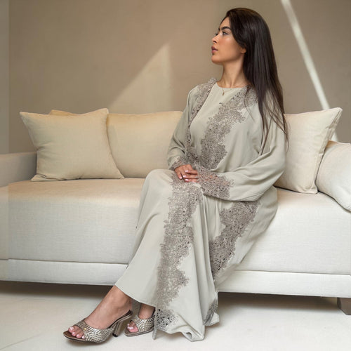 Sage Green Lace Abaya