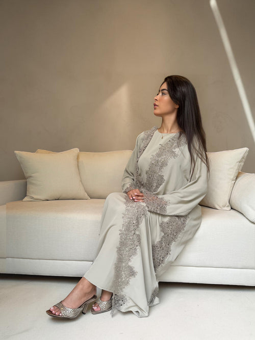 Sage Green Lace Abaya